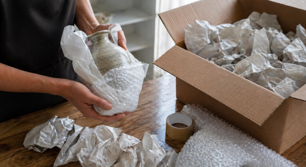 wrapping items for removals